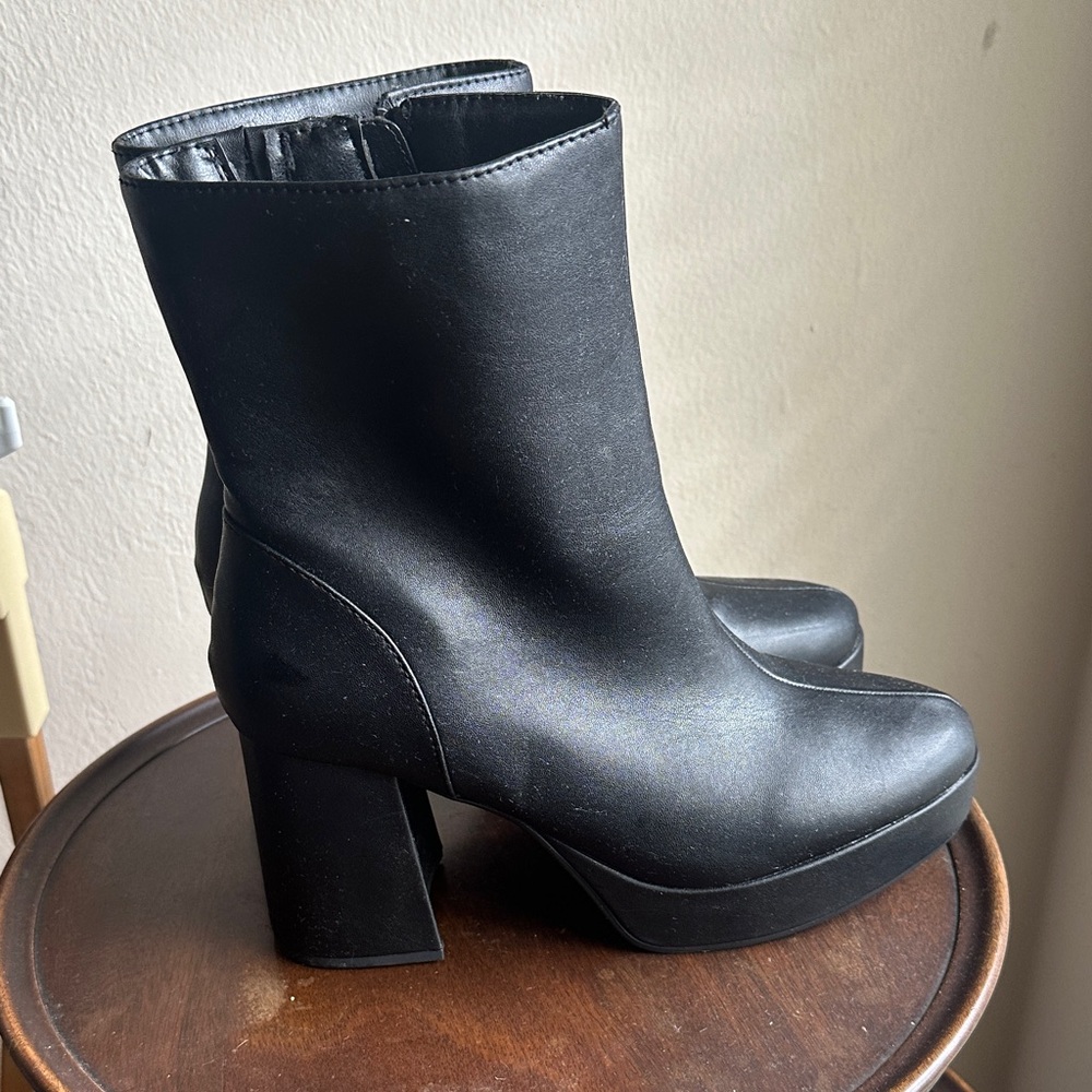 Platform Black Ankle Boots